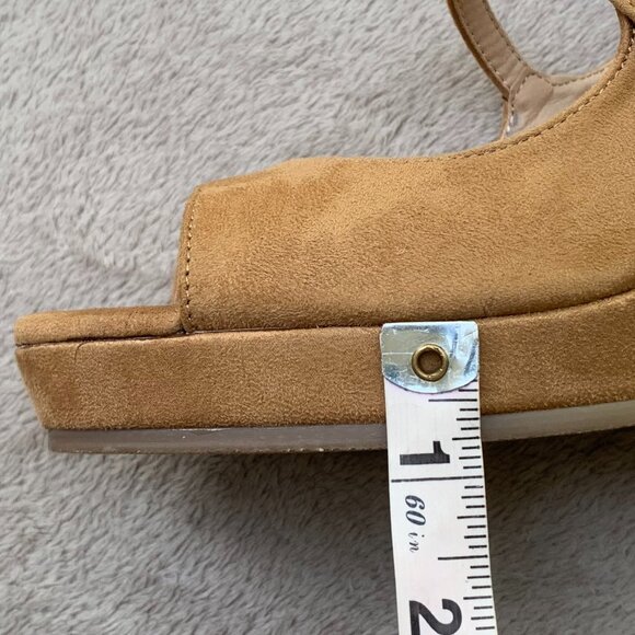 Journee Collection Skyla Tan Microsuede Strappy Peep Toe Demi Wedges - Picture 14 of 15